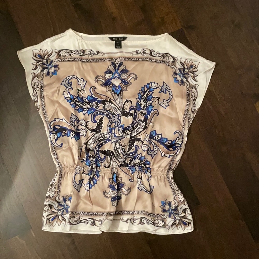 White house black market silk top size small